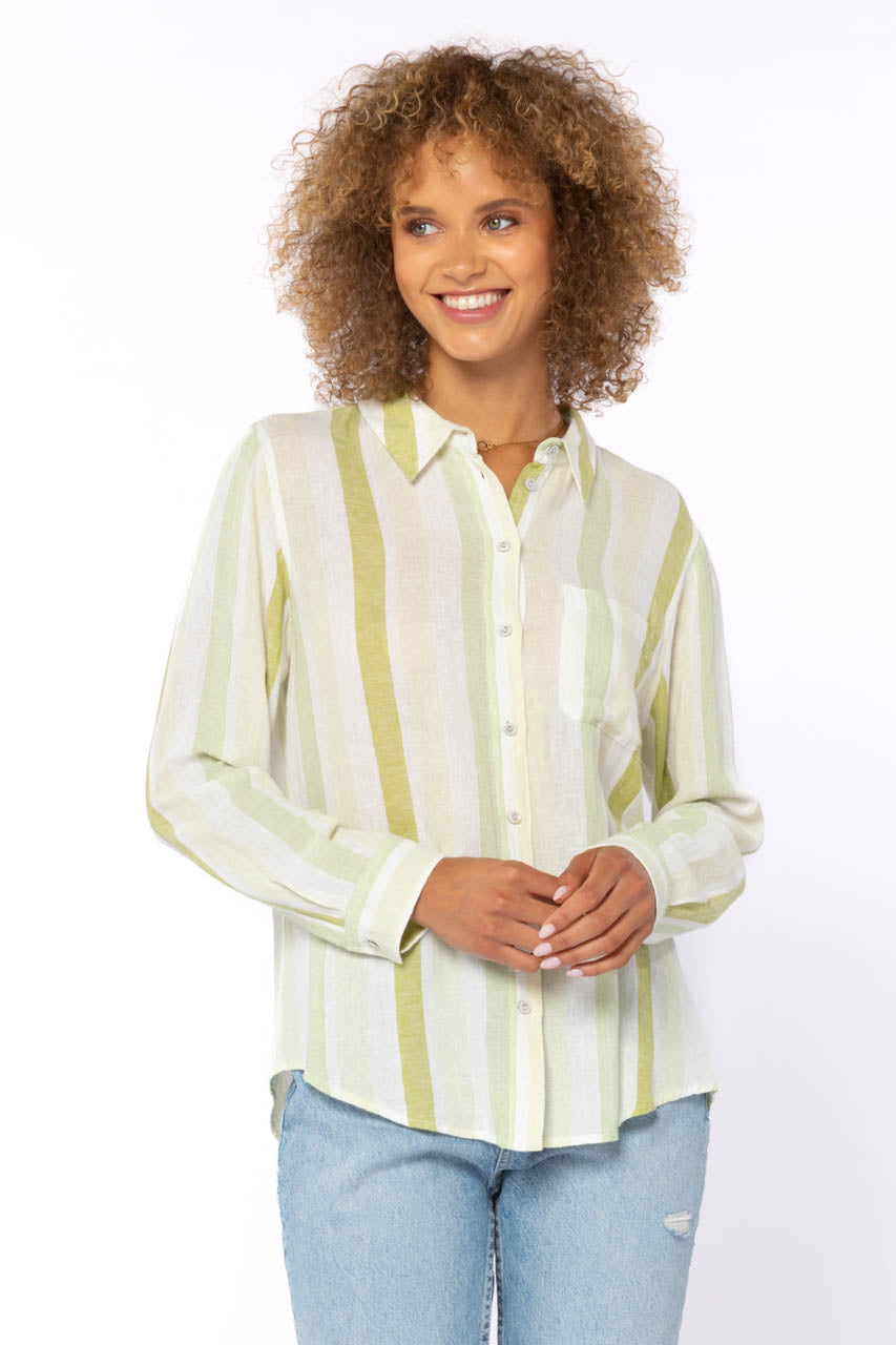 Seafoam Green Stripe Shirt - Image 2