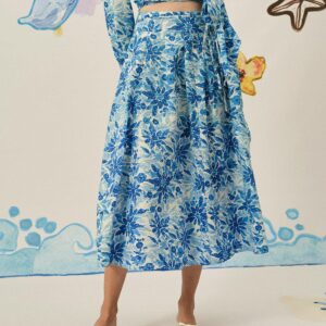 The High Waisted Pleated Floral Skirt