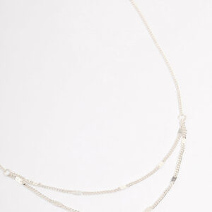 Clamped Cable Double Necklace