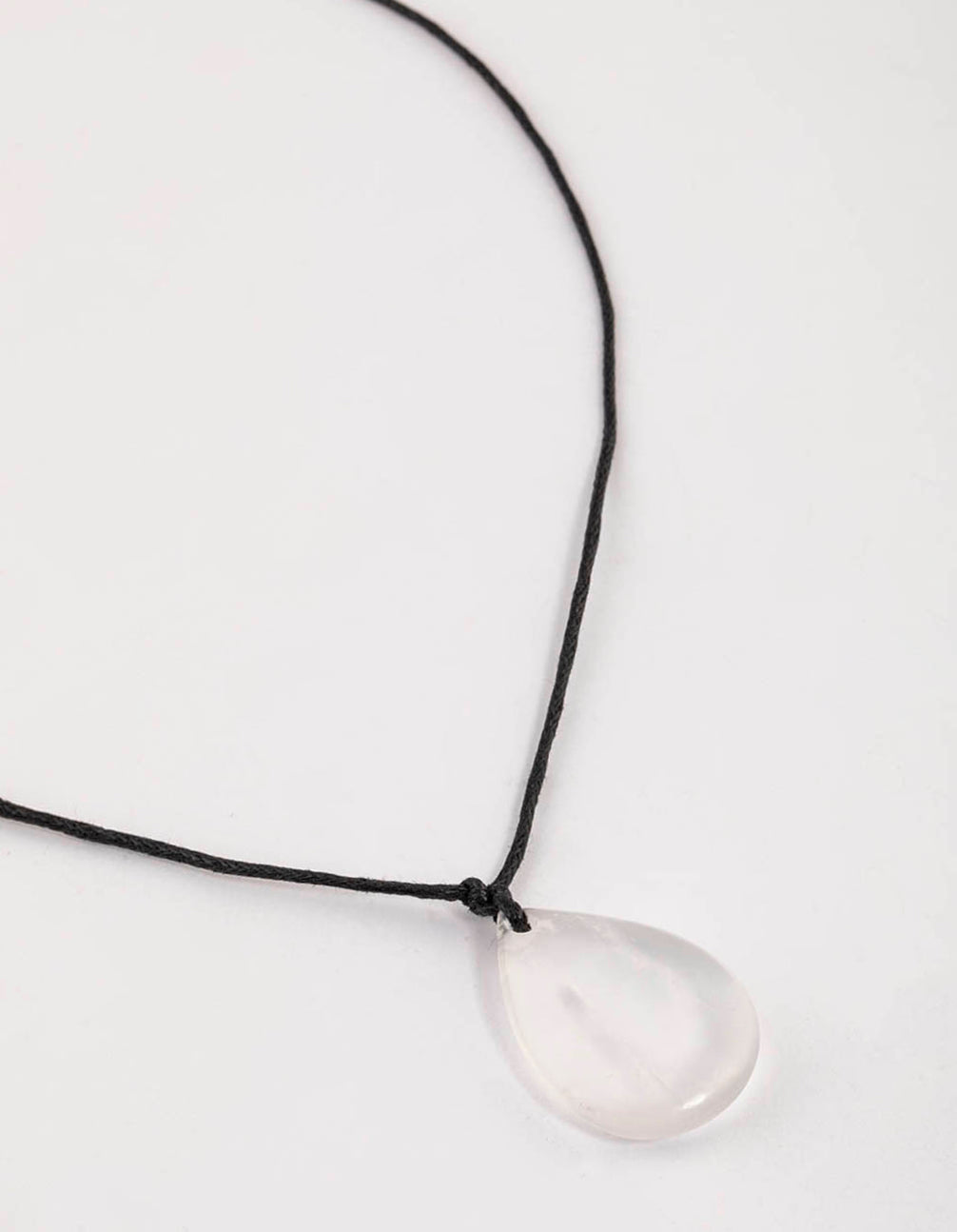 Fabric Clear Quartz TearCollar Necklace