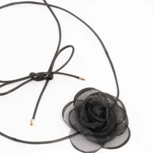 Black Mesh Thin Rope Choker