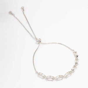 Rhodium Marquise Toggle Bangle