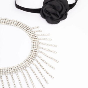 Rhodium Floral Choker