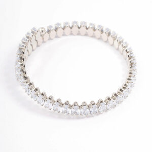 Rhodium Stone Wrist Cuff