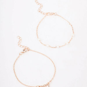 Rose Pearl Heart Bracelet 2-Pack