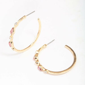 Pear Circle Hoop Earrings