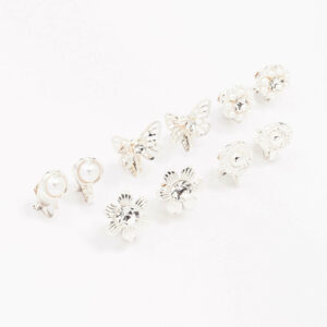 Butterfly & Flower Clip On Earring 5-Pack