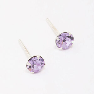 Lilac Czech Crystal Small Stud Earrings